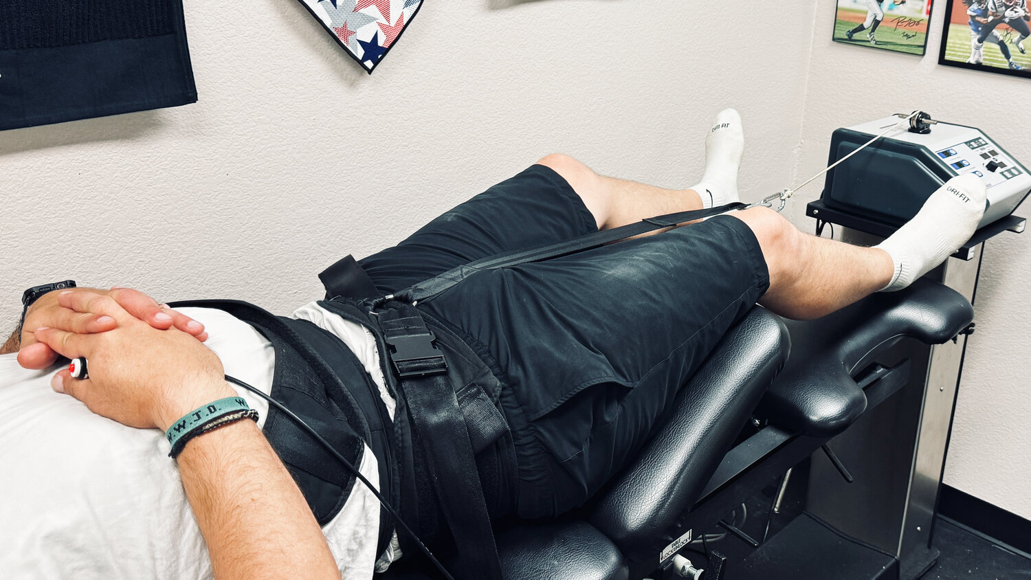 Non-surgical spinal decompression table used for radiating back and neck pain in Fort Worth